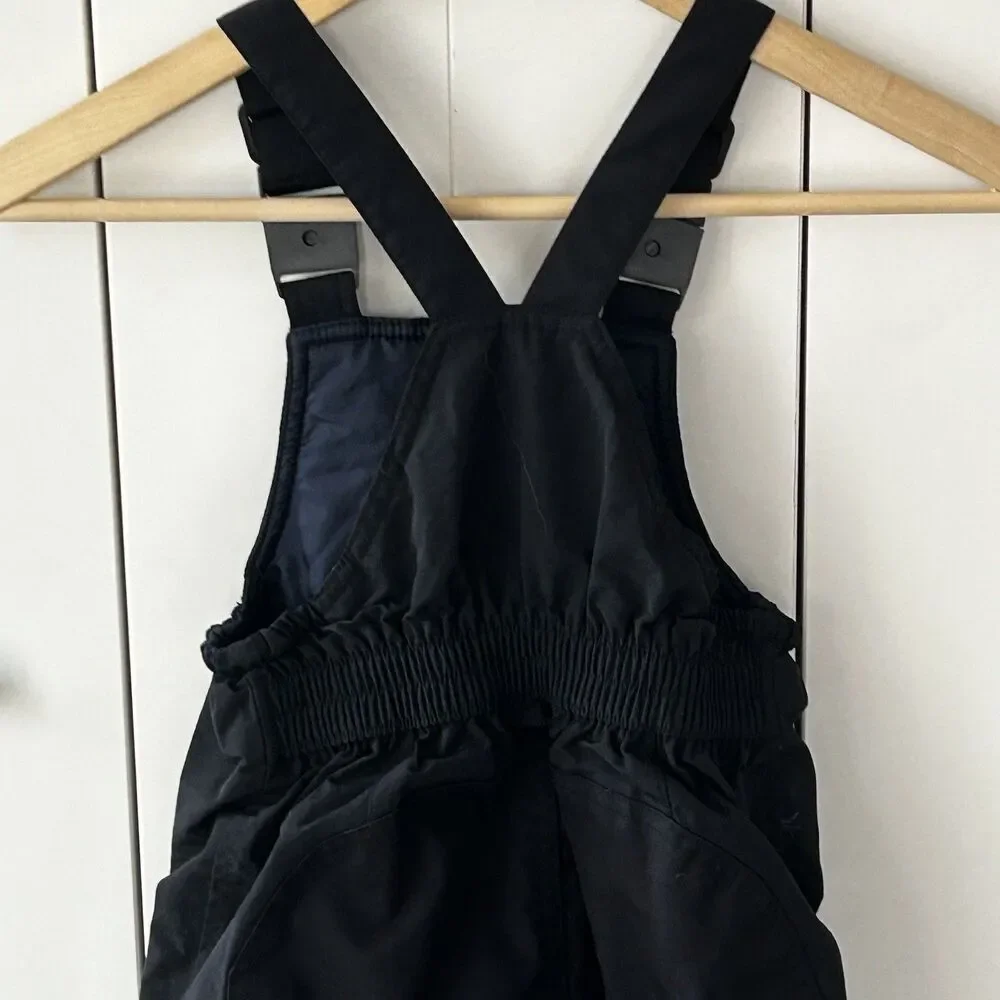 Lands' End Snow Pants Overalls Size 4 Black Grow-A-Longs Ski Outdoors Sled